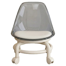 Leobin 靜音坐式滾輪椅, 透明灰色, 1個