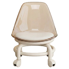 Leobin 靜音坐式滾輪椅, 透明米色, 1個