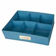 GOZENBO 御膳坊 6格襪子收納盒 7L, 輕丹寧, 1個