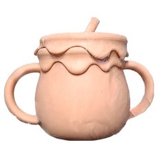 矽膠兩用維尼蜂蜜水杯 - 13.6 x 8.5 x 12公分, 400ml, 1個, 粉嫩橘