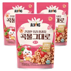 엘빈즈 건강한 우리 쌀과자 곡물그대로, 30g, 3개, 딸기