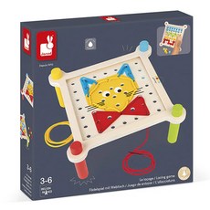 Janod 小小 STEAM 系列 穿線桌 彩色穿線玩具 J05064 3歲以上, 1盒