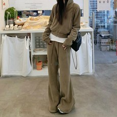 MEICHEL 女性Ordo短版連帽外套 + 闊腿褲運動套裝 11601