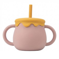 矽膠兩用維尼蜂蜜水杯 13.6 x 8.5 x 12cm 250g, 1個, 黃蓋粉杯, 250ml