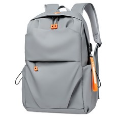 理享家 簡約休閒防潑水輕量化後背包, 輕便耐用, 多隔層收納, 30 x 16 x 45cm, 灰色, 1個