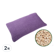 HINOKI ART 方塊型 純棉 天然染色 扁柏基本款枕頭, 紫色, 2個