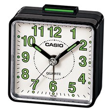 CASIO 卡西歐 方形小鬧鐘 TQ-140-1B, 黑色白面