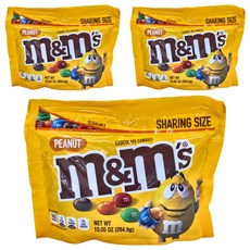 M&M's 經典花生糖衣巧克力分享包，284.9g, 3包