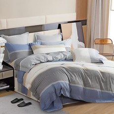 J-bedtime 床寢時光 頂級台灣製萊賽爾天絲兩用被套床包組 SWM7875L-H, 床包 + 被套 + 枕套2個, 雙人加大, 旅行空間