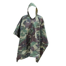 LOCUS 斗篷登山雨衣, 綠色 + 棕色