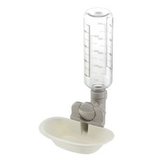 Richell 利其爾 固定式飲水盤 附刻度瓶 S 貓用飲水器, 灰+白, 1個
