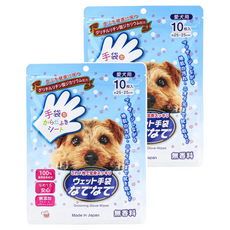 HondaYoko 免沖水洗沐手套 犬用, 10個, 2組