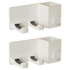 超級工廠 吹風機架 新款多功能太空鋁浴室收納架 白色 2個