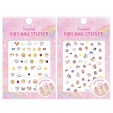 Tomini 兒童指甲貼片 兩件組, 不需去光水, 可水洗, T017+T018, 1組