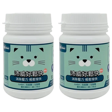 沛威 好鬆快 貓用 60g 含GABA 色胺酸 維生素B3 B6 B12, 舒緩壓力、維持活力, 2罐