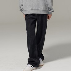 女孩黑色水洗寬牛仔褲