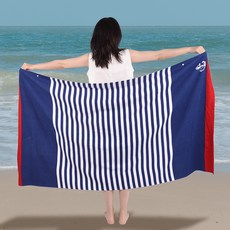 comet 按扣式特大沙灘巾, 藍色波浪, 1個