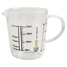 純禾商行 耐熱玻璃量杯 200ml (可微波/直火加熱), 1個