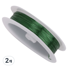 리브리카 부드러운 비즈 공예 철사 와이어 0.4mm x 50m, 그린, 2개