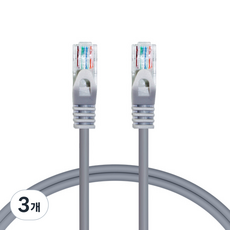 AVIVE 고급형 UTP CAT6 랜선 케이블, GREY, 3개, 3m GREY, 3개, 3m