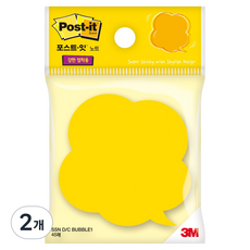 포스트잇 강한점착용 노트 SSN DC 말풍선 27_3M, 노랑, 45개입, 2개
