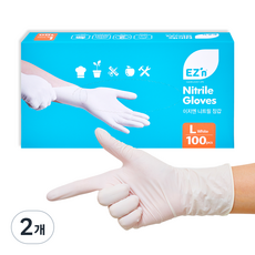 EZn이지엔 니트릴 장갑 3.5g 100p, 화이트, 대, 2개
