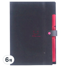 미소로운 아코디언 파일보관가방 24.5 x 32 cm, 블랙, 6개