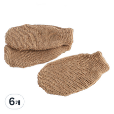 Dajeongdagam 溫柔柔軟去角質手套, 棕色, 1入, 6個