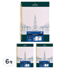 OXFORD PP Letter 左翻 80張 附口袋文件夾 線圈橫線筆記本 B5, 綠色, 6個