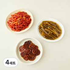 천년의반찬 오독아삭 반찬 무말랭이 무침 300g + 연근조림 300g + 간장궁채 300g 세트, 4세트