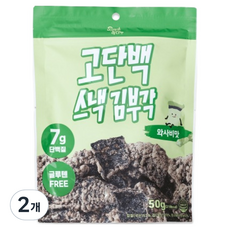 Bugak&Chip 高蛋白零食 海苔脆片 芥末口味, 2個, 50g