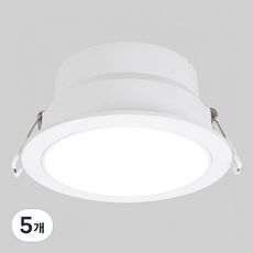 멜리빙 비츠온 LED 다운라이트 10.1cm 10W 슬림컷오프 딥, 5개, 화이트 + 주광색