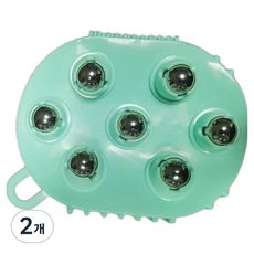 涼爽刮痧7珠手套按摩器, 綠色, 2個