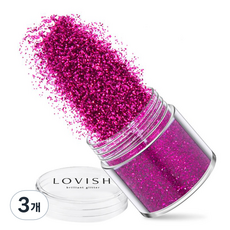 러비쉬 프리미엄 네일 글리터 10g, LVS-034 바이올렛로즈, 3개
