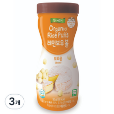 FARM TO FAMILY 孩童泡芙彩米球, 50g, 起司口味(棕色), 3罐