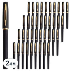 庫裡巴巴 書寫流暢原子筆 0.7mm 40入套組, 黑色, 2套