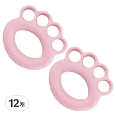 손가락 그립형 도넛 실리콘 악력기 4.5kg, 핑크, 12개