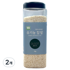 올곧은곳간 유기농 찹쌀, 1kg, 2개