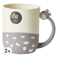 셀러열리 열리 기린 양치컵, 그레이, 2개