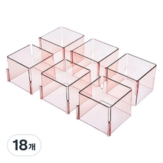 안다미 옷장 칸막이 정리함 다용도 수납 보관함 7 x 7 x 6 cm, 라이트핑크, 18개