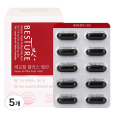 베스처 헤모철 플러스 엽산 60p, 5개, 60g