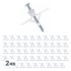 O-ON 強力固定中空壁虎 50入 + 38mm螺絲 50入 套組, 2套