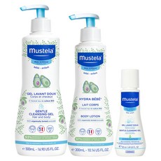 mustela 慕之恬廊 多慕雙潔乳 500ml+爽身潤膚乳 300ml+良柔雙潔乳 50ml, 1組