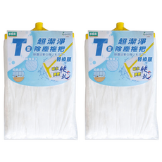 多麼潔 T型超潔淨除塵拖把替換 超強吸水力 加倍去污, 38 x 25cm, 2包