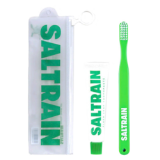 SALTRAIN 灰鹽牙膏牙刷旅行組 牙刷x1 防水收納袋x1, 1組, 30g