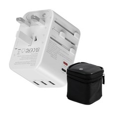 GB&CO 旅行用萬國轉接頭 JY-307MAX + 皮革收納包, 1套