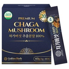 골든허브 프리미엄 차가버섯 추출분말 스틱, 60g, 1개