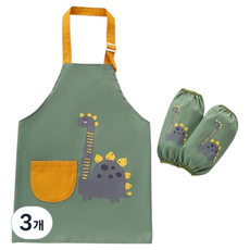TODAY LIVING 正直生活 Bebeco 防水兒童圍裙 M + 袖套 FREE 套組, 3個, 恐龍