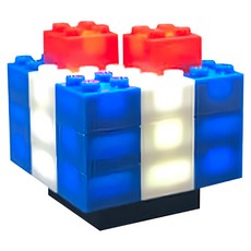 LIGHT STAX 節慶版 小顆粒系列 聲控版 26入 積木玩具, 聖誕禮物 藍色 + 白色 + 橘色, 聖誔禮物 藍色 + 白色 + 橘色, 1組