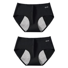arua 女款無痕裸感無縫生理褲 2入, 黑色